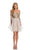 Johnathan Kayne - 7240 Off Shoulder Crystal Long Sleeve Dress in Neutral and Gold