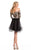 Johnathan Kayne - 7240 Off Shoulder Crystal Long Sleeve Dress in Black and Gold