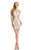 Johnathan Kayne - 7245 Illusion Jewel Neck Cocktail Dress in White and Silver