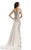 Johnathan Kayne - 7246 Crystal Embellished Off Shoulder Overskirt Gown in White