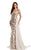 Johnathan Kayne - 7246 Crystal Embellished Off Shoulder Overskirt Gown in White