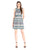 Donna Morgan - D4316M Multi Print Twill Blouson Dress in Blue and Multi-Color