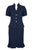 Tahari Asl - 8180M865 Short Sleeve Stand Collar Twill Crepe Skirt Suit In Blue
