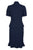 Tahari Asl - 8180M865 Short Sleeve Stand Collar Twill Crepe Skirt Suit In Blue