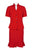 Tahari Asl - 8180M865 Short Sleeve Stand Collar Twill Crepe Skirt Suit In Red