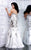 MNM Couture - 8182W Crystal Embellished Mermaid Gown In White