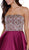 Metallic Embellished Strapless Long Evening Gown