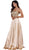 Metallic Embellished Strapless Long Evening Gown