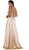 Metallic Embellished Strapless Long Evening Gown