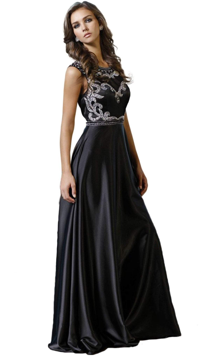 Bedazzled Illusion Jewel A-line Dress