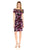 Adrianna Papell - AP1D100586 Shutter Pleat Floral Sheath Dress in Purple and Print