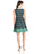 Taylor - 5326M Sleeveless Jewel Stripe Pleated A Line Short Dress in Blue and Green