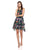 Taylor - 9682M Floral Print Tie Keyhole Front Dress In Blue and Floral
