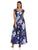 Sangria - SBGX882 Floral Printed A-line Dress in Multi-Color