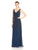 Adrianna Papell - Embroidered V Neck Long Dress 091915620 in Deep Blue