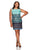 Taylor - 9173LJ Mixed Print Sheath Dress in Blue and Multi-Color