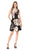 Taylor - 9441M Floral Print Bateau Scuba A-line Dress In Black and Multi-Color