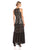 Taylor - 9003M Embroidered Halter Strap A-Line Evening Dress In Black and Neutral