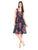 Donna Morgan - D3531P Floral Tea Length Dress in Black and Floral