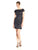 Adrianna Papell - 14251850 Bateau Neckline Floral Lace Dress in Black and Blue