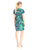 Donna Morgan - D4016M Printed Bateau A-line Dress in Green and Multi-Color