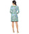 London Times - T2596MNR Quarter Sleeve Scroll Print Dress in Green and Purple
