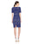 Adrianna Papell - AP1E201601 Bateau Neck Lace Fitted Dress in Blue