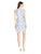 Adrianna Papell - 12243220 Lace Jewel Neck A-Line Dress in Blue