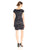 Adrianna Papell - 14251850 Bateau Neckline Floral Lace Dress in Black and Blue
