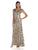 Tadashi Shoji - Scallop-Fringed V-Neck Sequined Gown In Gray and Gold