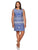 Taylor - 9174LJ Printed Scoop Neck Sheath Dress in Blue and White