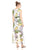 Nine West - 10642834 Sleeveless V Neck Tie Waist Maxi Dress in Green and Multi-Color