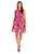 Adrianna Papell - 11252420 Floral Printed Bateau A-line Dress in Pink and Multi-Color