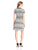 Maggy London - G2627M Aztec Stripe Short Sleeve A-Line Dress in Black and White