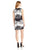 London Times - L2216M Printed Jewel Sheath Dress in White and Black