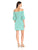 Donna Morgan - D5259M  Striped Off Shoulder Bell Sleeve Dress in Green and White