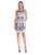 Adrianna Papell - AP1D100197 Sleeveless Floral Bateau Pleated Dress in Blue and Multi-Color
