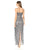 Adrianna Papell - AP1E202406 Embellished V-Neck Sheath Evening Dress In Blue and Silver