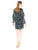 Donna Morgan - D5513M Ruffle Long Sleeves Printed Chiffon Shift Dress In Green and Multi-Color