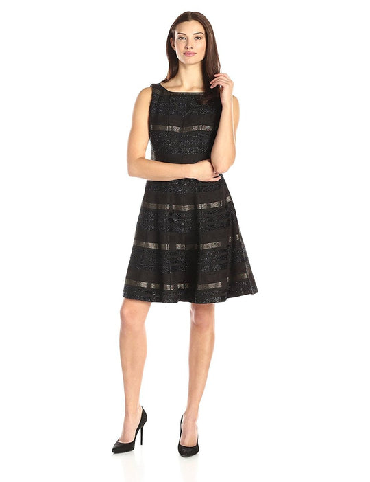 Taylor - 53157M Sleeveless Bateau A-Line Cocktail Dress in Black