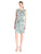 Adrianna Papell - 16233970 Printed V-Neck Column Dress in Green and Multi-color