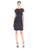 Adrianna Papell - 41926810 Cap Sleeve Rivulet Beaded Sheath Dress in Blue