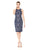 Adrianna Papell - AP1D102099 Floral Jewel Fitted Cocktail Dress In Blue