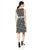 Taylor - 9777M Sleeveless Floral Print Lace Waist Dress In Black and White