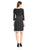 Nine West - 10588854 Scoop Neck Cotton Knit Skater Dress in Black and Gray