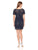 Aidan Mattox - MD1E201018 Bateau Neck Crochet Cocktail Dress in Blue