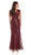Ignite Evenings - 3399 Cap Sleeve Floral Sequined Mermaid Gown In Red