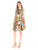 Taylor - 8765M Sleeveless Jewel Neck Floral Pleated Cocktail Dress in Floral and Multi-Color
