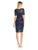 Adrianna Papell - AP1E201421 Swirl Embroidered Bateau Dress in Blue