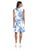 London Times - L2138M Floral Print A-line Dress in White and Blue